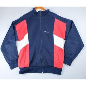 Adidas Track Jacket Mens Large Blue Red White Trefoil READ